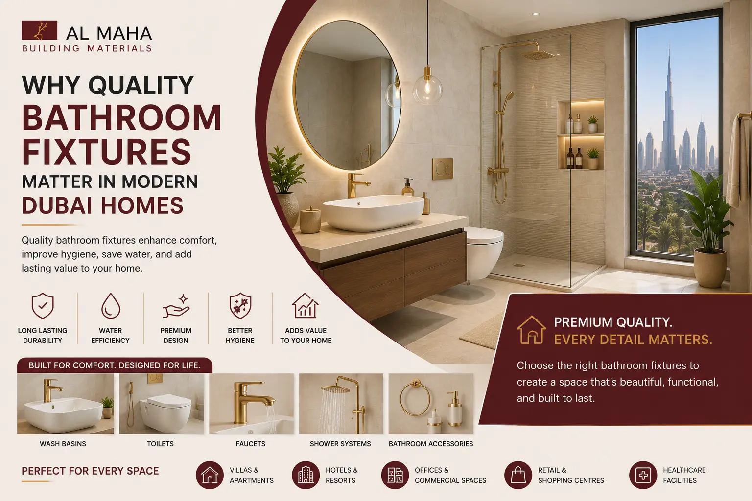 Why Quality Bathroom Fixtures Matter in Modern Dubai Homes